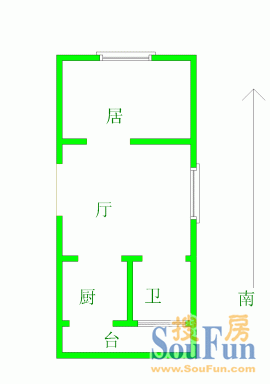 逢云里户型图 1室1厅1卫1厨 0.00㎡