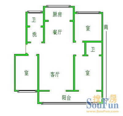 西清公寓西清公寓 4室 户型图 4室2厅2卫1厨 199.00㎡