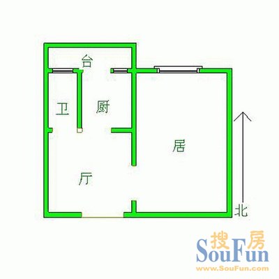 汇通大厦汇通大厦 1室 户型图 1室1厅1卫1厨 60.00㎡