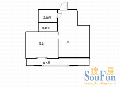 鸿华里户型图 1室1厅1卫1厨 0.00㎡