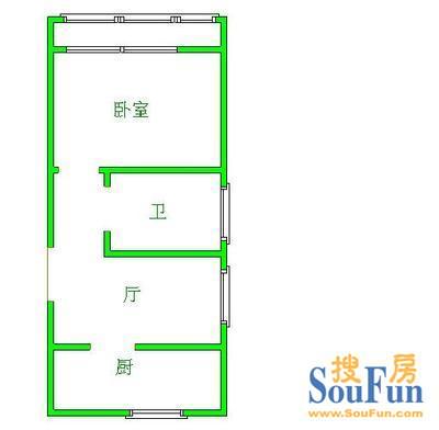 西三环北路76号院西三环北路76号院 1室 户型图&nbsp;1室1厅1卫1厨 44.00㎡