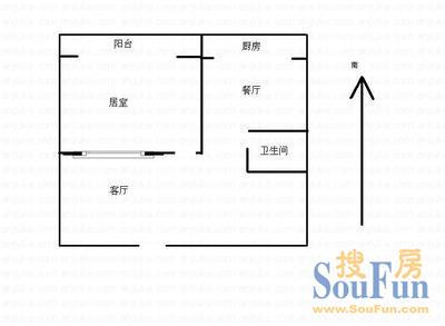 天四里天四里 1室 户型 1室2厅1卫1厨 54.00㎡