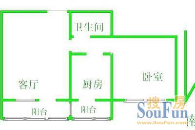 裕祺隆园裕祺隆园 1室 户型图&nbsp;1室1厅1卫1厨 66.00㎡