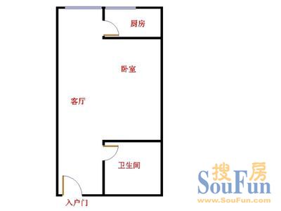 佛岗新居橄榄城佛岗新居 1室 户型图 1室1厅1卫1厨 43.00㎡