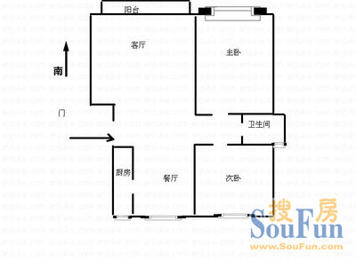 信悦华庭信悦华庭 2室 户型图 2室2厅1卫1厨 105.00㎡