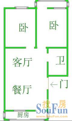 明园新居 2室 户型图 2室2厅1卫1厨 121.00㎡