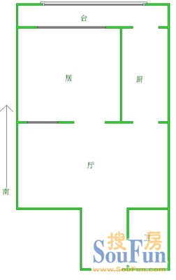 石屏里石屏里 1室 户型图 1室1厅1卫1厨 60.00㎡