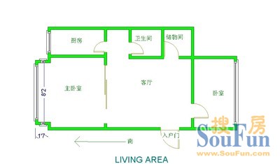 行宫小区行宫小区 2室 户型图 2室1厅1卫1厨 69.00㎡
