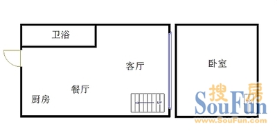 江南春城A区力天江南春城 1室 户型图 1室1厅1卫1厨 53.00㎡