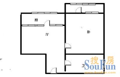 红磡标志大厦户型图 1室1厅1卫1厨 70.00㎡