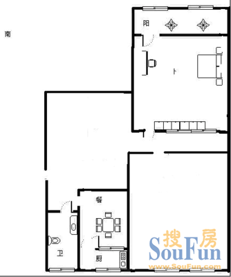 七里河单位宿舍七里河单位宿舍 2室 户型图 2室1厅1卫1厨 70.00㎡