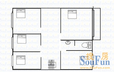 测绘院北楼测绘院北楼 1室 户型图 1室1厅1卫1厨 256.00㎡