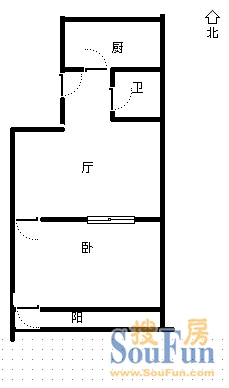 三庆燕柳园三庆·燕柳园 1室 户型图 1室1厅1卫1厨 54.00㎡