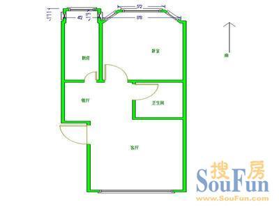 兴南大厦兴南大厦 1室 户型图&nbsp;1室1厅1卫1厨 93.00㎡