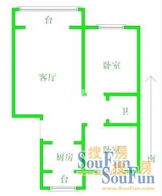 好望角国际公寓好望角国际公寓 2室 户型图 2室2厅1卫1厨 97.00㎡