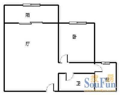 华易春之都华易春之都 1室 户型图 1室1厅1卫1厨 55.00㎡