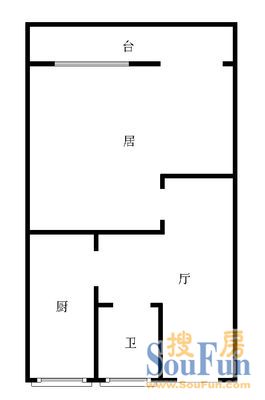 竞业里户型图 1室1厅1卫1厨 0.00㎡