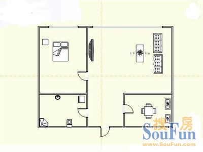 东庭印象东庭印象 1室 户型图 1室1厅1卫1厨 54.00㎡
