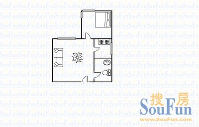 世纪海洋花园世纪海洋花园 1室 户型 1室1厅1卫1厨 47.00㎡