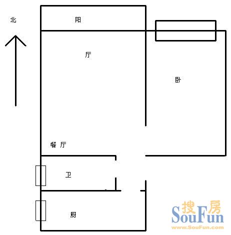 皂君庙甲2号院皂君庙甲2号院 1室 户型 1室1厅1卫1厨 53.00㎡