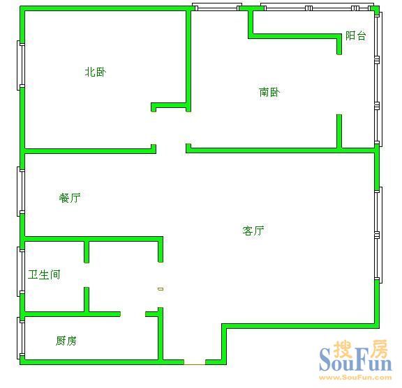 望潮家园望潮家园2室 户型图&nbsp;2室2厅1卫1厨 210.00㎡