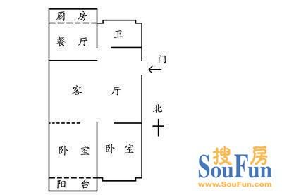 八里洼路单位宿舍八里洼路单位宿舍 2室 户型图 2室2厅1卫1厨 98.00㎡