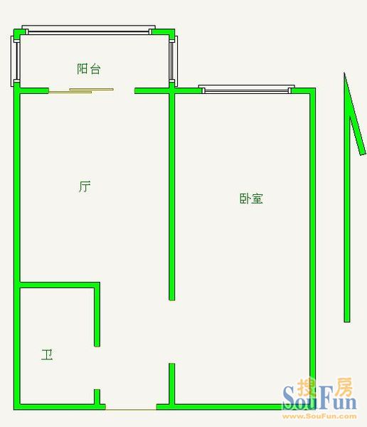 众兴里户型图 1室1厅1卫1厨 95.00㎡