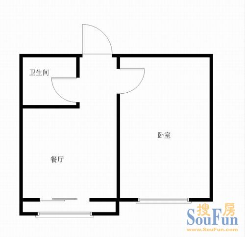 锦云中园锦云中园 1室 户型图 1室1厅1卫1厨 43.00㎡