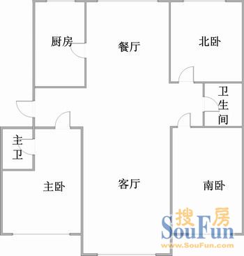 沈阳奥林匹克花园三期沈阳奥林匹克花园三期 3室 户型图 3室2厅2卫1厨 151.00㎡