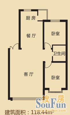 亚泰洋房墅院亚泰洋房墅院 2室 户型 2室2厅1卫1厨 113.00㎡