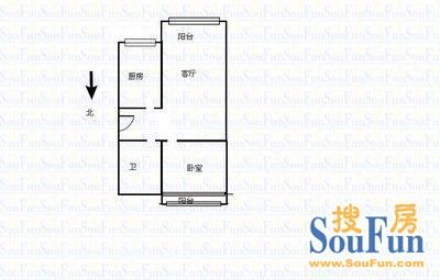 亚新美好人家亚新美好人家 1室 户型图 1室1厅1卫1厨 48.00㎡