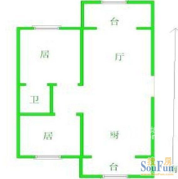 安居花园安居花园 2室 户型图 2室2厅1卫1厨 98.00㎡