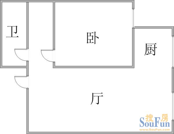 东特星中环广场东特星中环广场 1室 户型图 1室1厅1卫1厨 0.00㎡