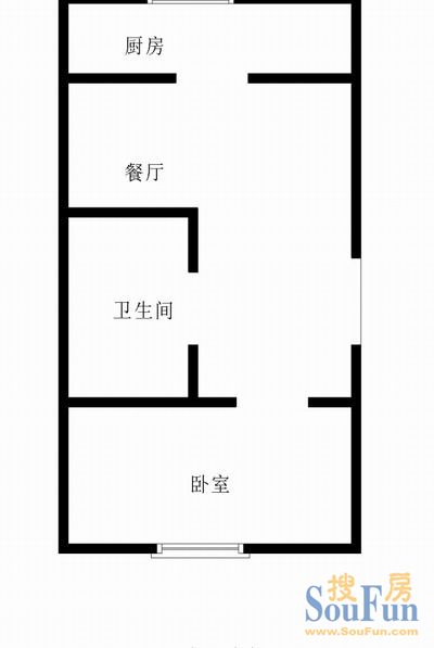 促进小区促进小区 1室 户型图 1室1厅1卫1厨 52.00㎡