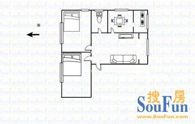 文化东路林业厅宿舍文化东路林业厅宿舍 2室 户型图 2室1厅1卫1厨 0.00㎡