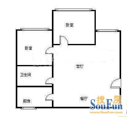 育新嘉园育新嘉园 2室 户型图&nbsp;2室1厅1卫1厨 101.00㎡