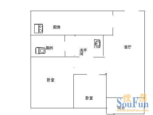 开泰小区开泰小区 2室 户型图 2室2厅1卫1厨 99.00㎡