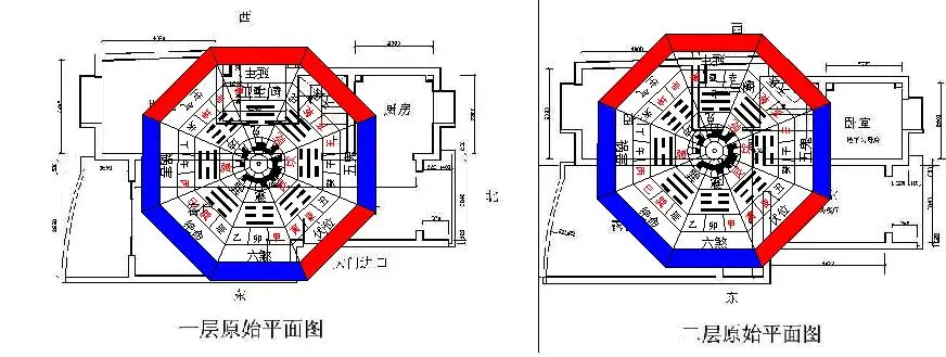 汇总提出,我将一一答复 第一,建筑风水布局解析 从圆心辐射红色弧形