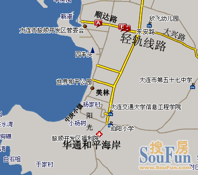 沿旅顺南路,郭水路,春城路,柏杨路,大兴路,顺达路敷设,至旅顺新港,正