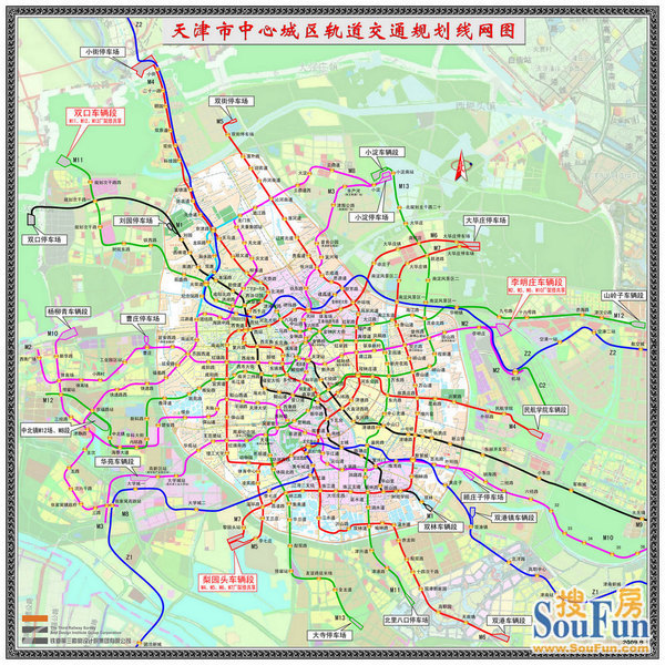 最新!天津地铁最新规划图(全部线路)