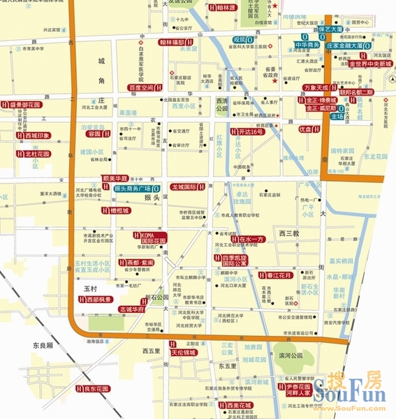 石家庄最全的楼盘地图——楼盘全景图!