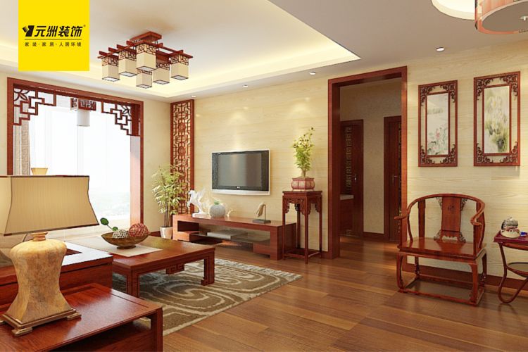 红源国际青年城-中式传统风格-三居室
