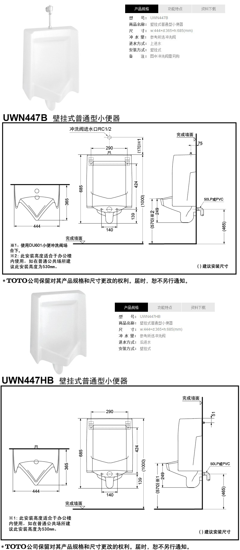 toto 小便斗uwn447b