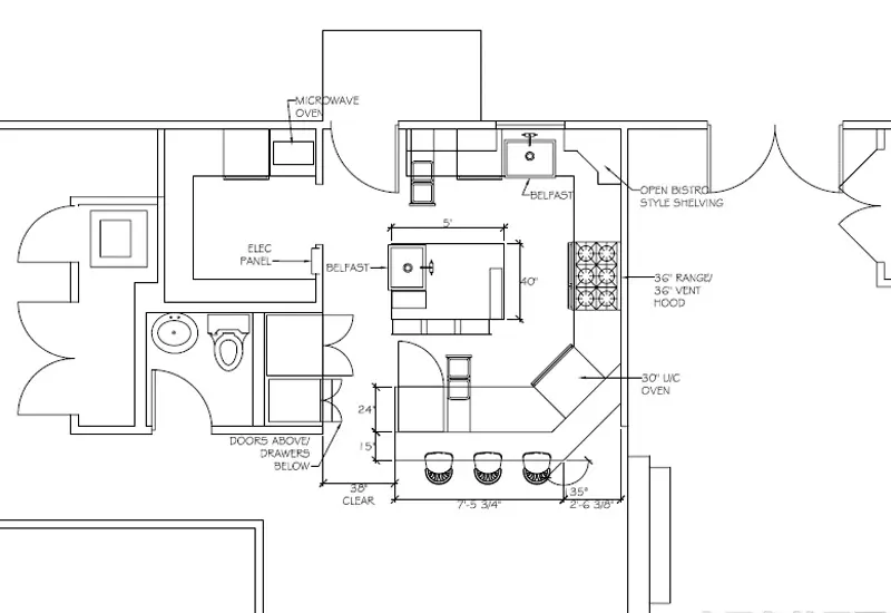 2018厨房平面设计图-房天下装修效果图
