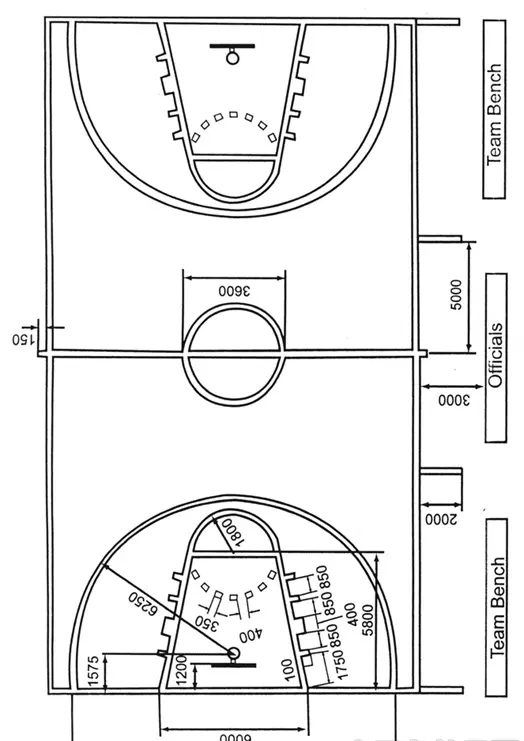 nba篮球场平面图