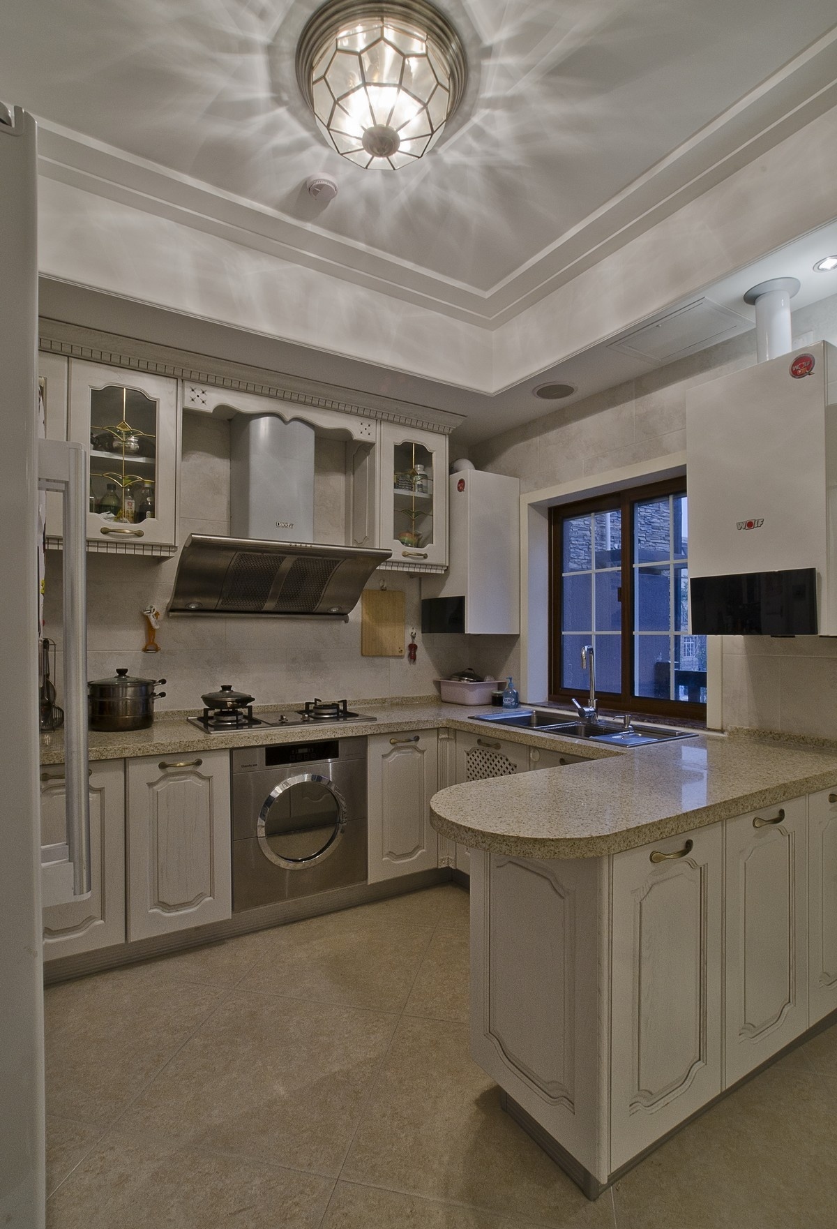 简约风格三居室温馨富裕型140平米以上厨房橱柜定制_齐家网装修效果图