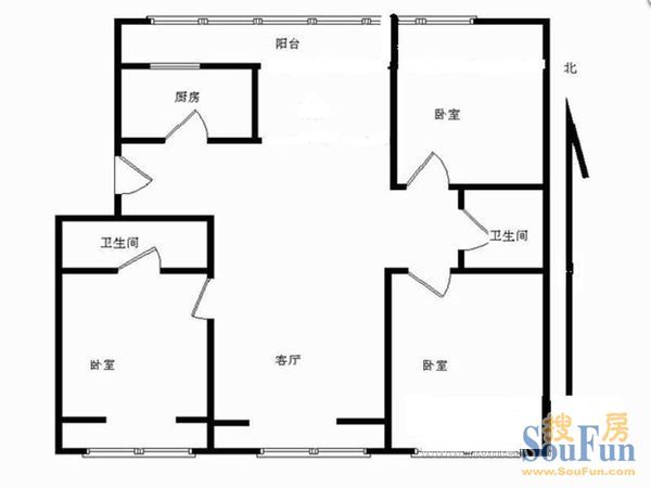 芳源里小区租房,三室一厅,美丽屋 0中介费 月付 芳源里首次出租正规次