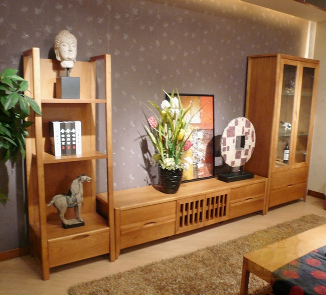榆木家具 东南亚风格 实木地柜 2米电视柜 组合柜jy002g-2