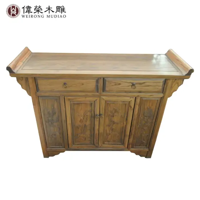 伟荣木雕 实木仿古小鞋柜 阳台储物柜 多用茶叶柜 新款 wr-g029