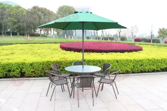 晴庐户外家具藤编花园家具 藤椅休闲桌椅茶几阳台桌椅太阳伞套装